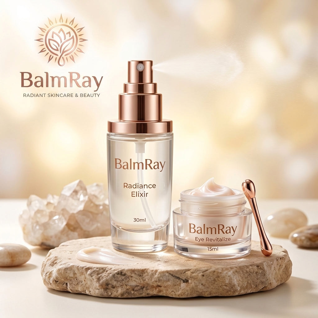 BalmRay Radiance Elixir and Eye Revitalize Duo – Hydrating Facial Serum and Comforting Eye Cream Set